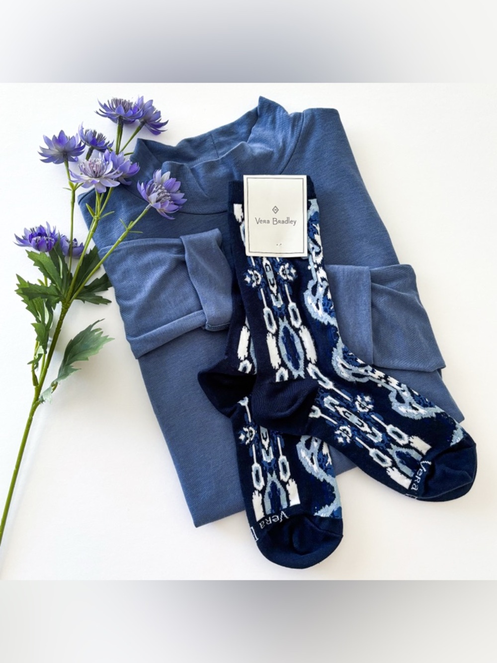 Vera Bradley Ikat crew socks.